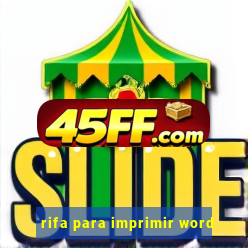 rifa para imprimir word